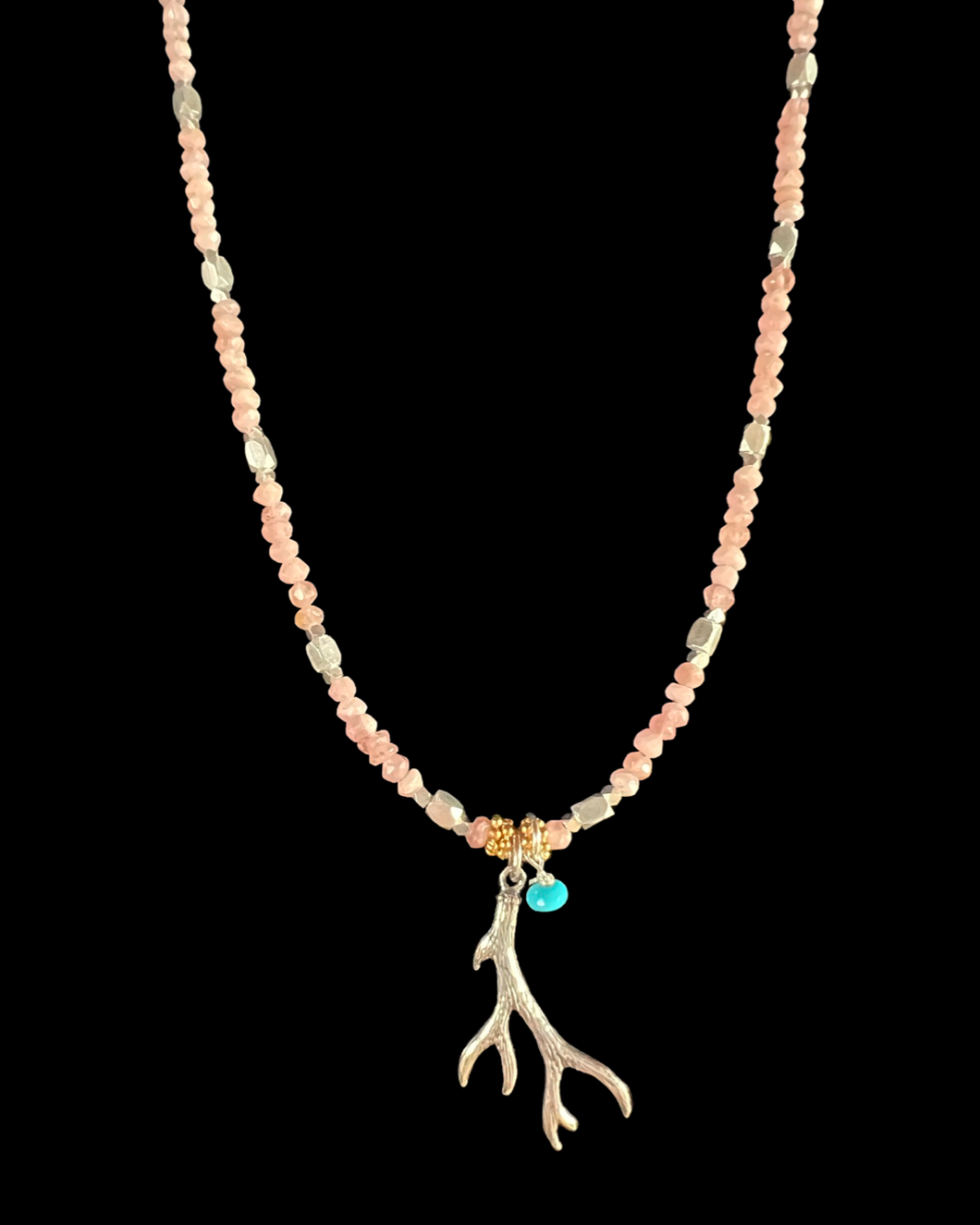 antler w/rhodocrosite & turquoise