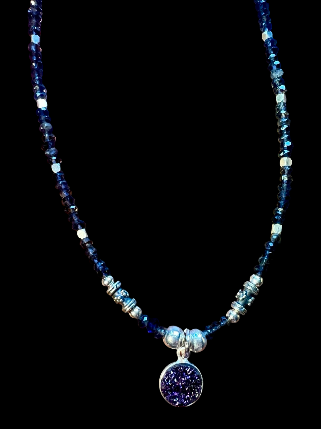 peacock druzy w/iolite