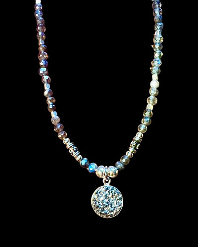 silver druzy w/labradorite