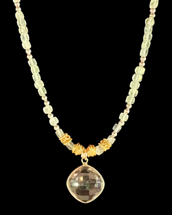 crystal quartz w/prehnite