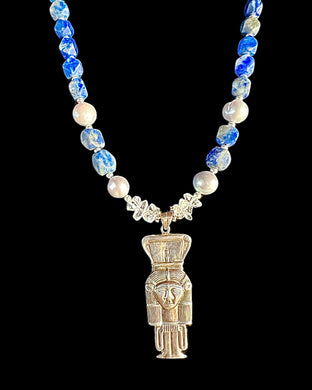 hathor w/lapis lazuli & pearls